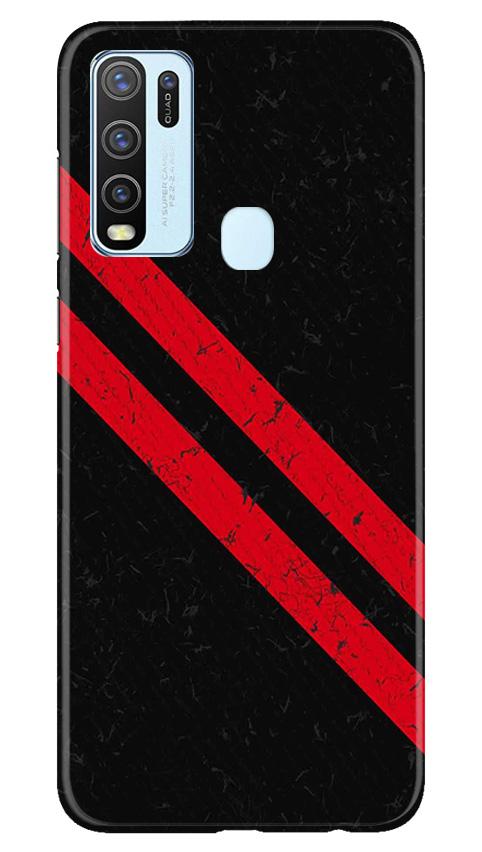 Black Red Pattern Mobile Back Case for Vivo Y30 (Design - 373)