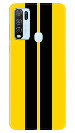 Black Yellow Pattern Mobile Back Case for Vivo Y30 (Design - 377)