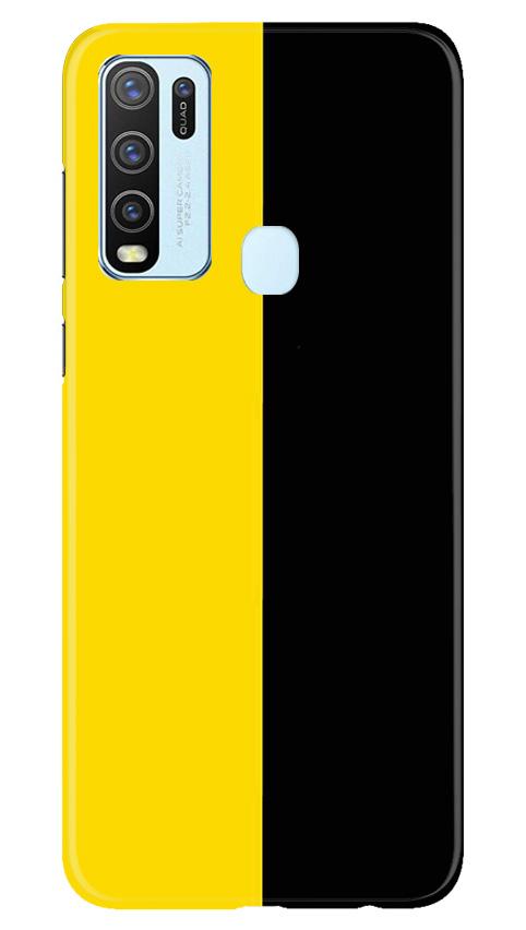 Black Yellow Pattern Mobile Back Case for Vivo Y30 (Design - 397)