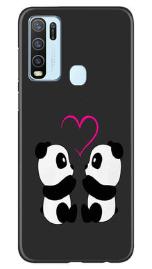 Panda Love Mobile Back Case for Vivo Y30 (Design - 398)