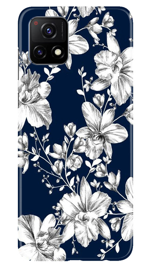 White flowers Blue Background Case for Vivo Y52s 5G