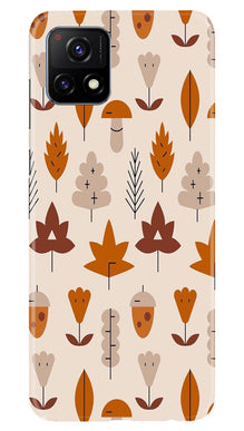 Leaf Pattern Art Mobile Back Case for Vivo Y31s 5G  (Design - 132)