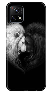 Dark White Lion Mobile Back Case for Vivo Y52s 5G  (Design - 140)