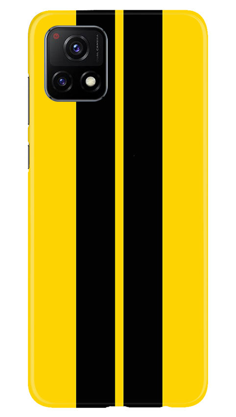 Black Yellow Pattern Mobile Back Case for Vivo Y31s 5G (Design - 336)