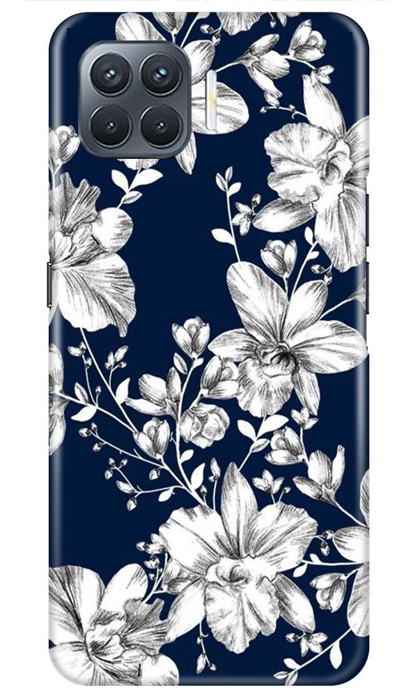 White flowers Blue Background Case for Oppo A93