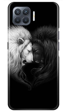 Dark White Lion Mobile Back Case for Oppo A93  (Design - 140)