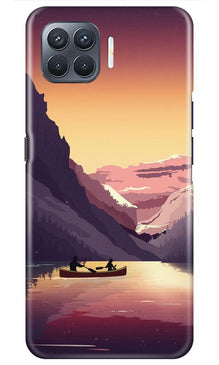 Mountains Boat Mobile Back Case for Oppo A93 (Design - 181)