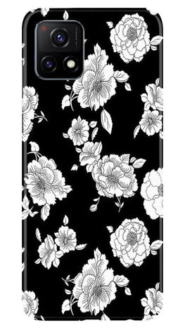 White flowers Black Background Case for Vivo Y72
