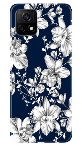 White flowers Blue Background Case for Vivo Y72