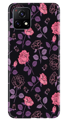 Rose Black Background Mobile Back Case for Vivo Y72 (Design - 27)