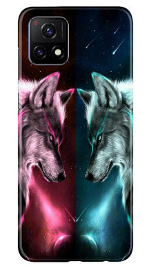 Wolf fight Mobile Back Case for Vivo Y72 (Design - 221)