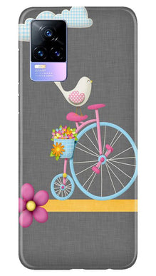Sparron with cycle Mobile Back Case for Vivo Y73 (Design - 34)