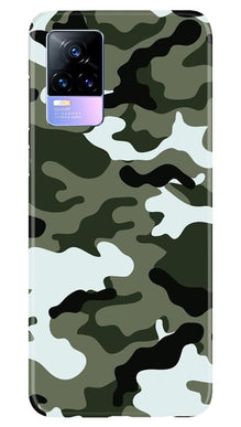 Army Camouflage Mobile Back Case for Vivo Y73  (Design - 108)