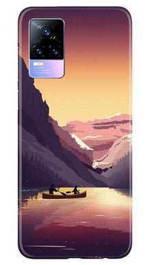 Mountains Boat Mobile Back Case for Vivo Y73 (Design - 181)