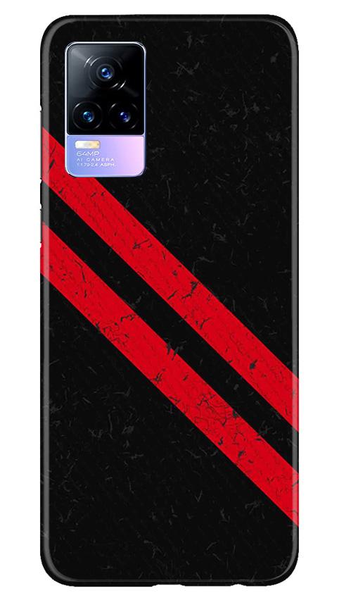 Black Red Pattern Mobile Back Case for Vivo Y73 (Design - 373)
