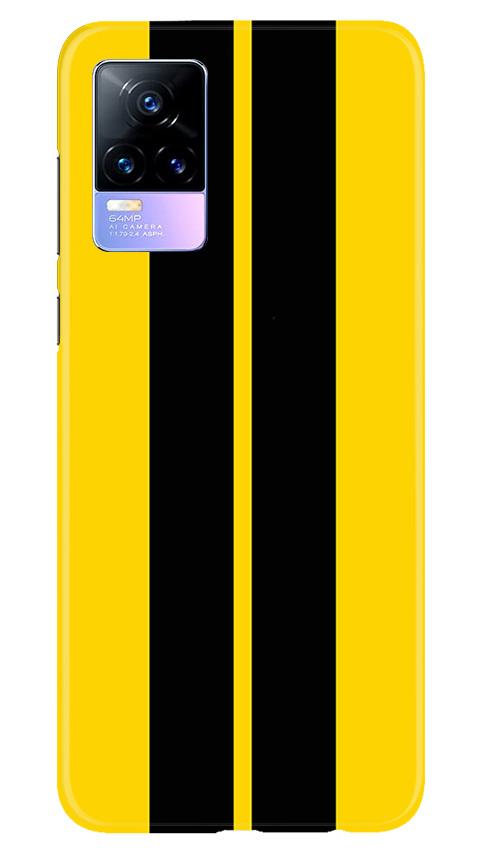 Black Yellow Pattern Mobile Back Case for Vivo Y73 (Design - 377)