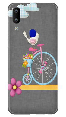 Sparron with cycle Mobile Back Case for Vivo Y91 (Design - 34)