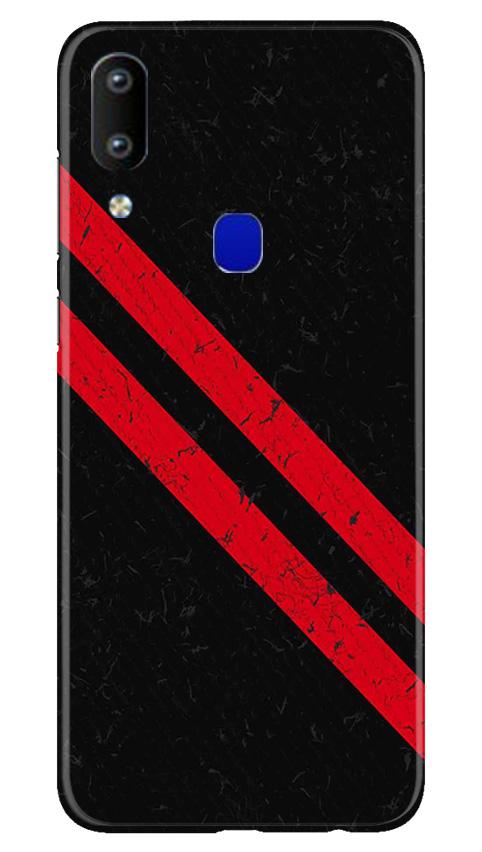 Black Red Pattern Mobile Back Case for Vivo Y91   (Design - 373)