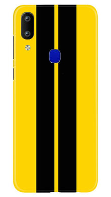 Black Yellow Pattern Mobile Back Case for Vivo Y91   (Design - 377)
