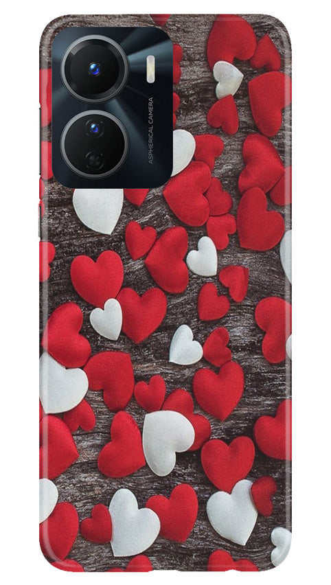 Red White Hearts Case for Vivo Y16  (Design - 105)