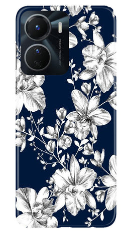White flowers Blue Background Case for Vivo Y16
