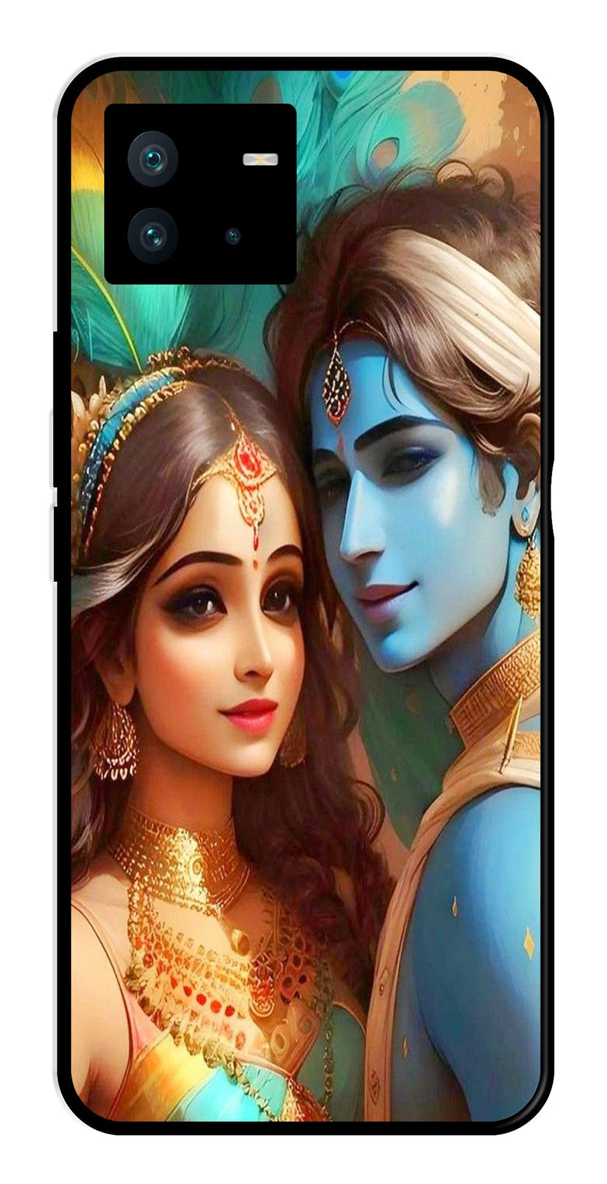 Lord Radha Krishna Metal Mobile Case for iQOO Neo 6   (Design No -01)