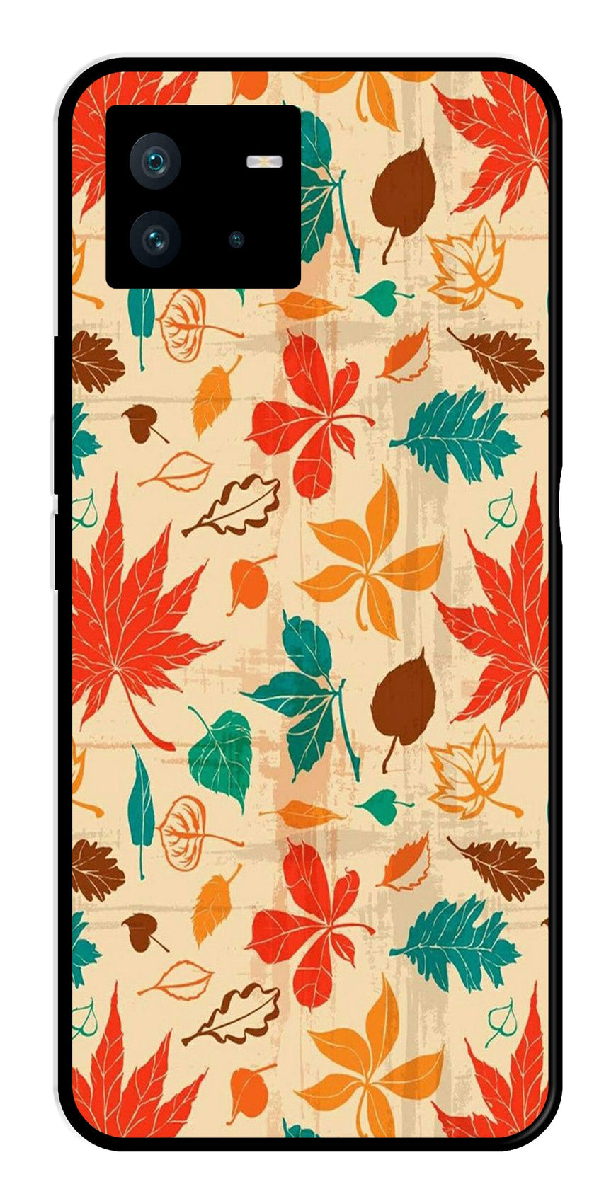 Leafs Design Metal Mobile Case for iQOO Neo 6   (Design No -14)