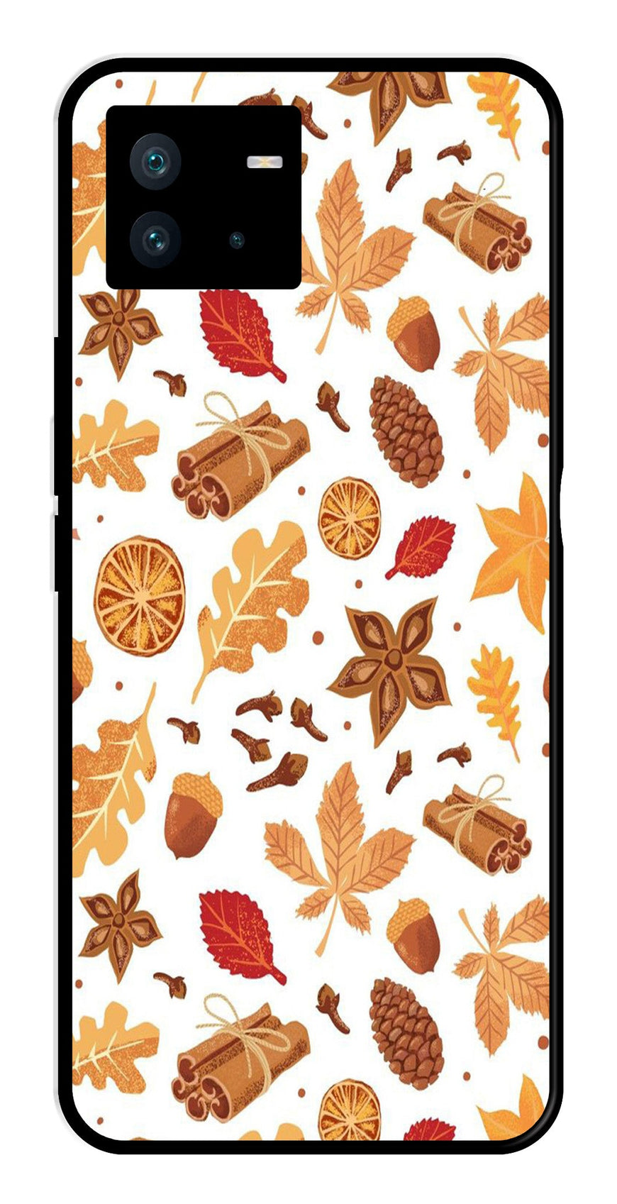 Autumn Leaf Metal Mobile Case for iQOO Neo 6   (Design No -19)
