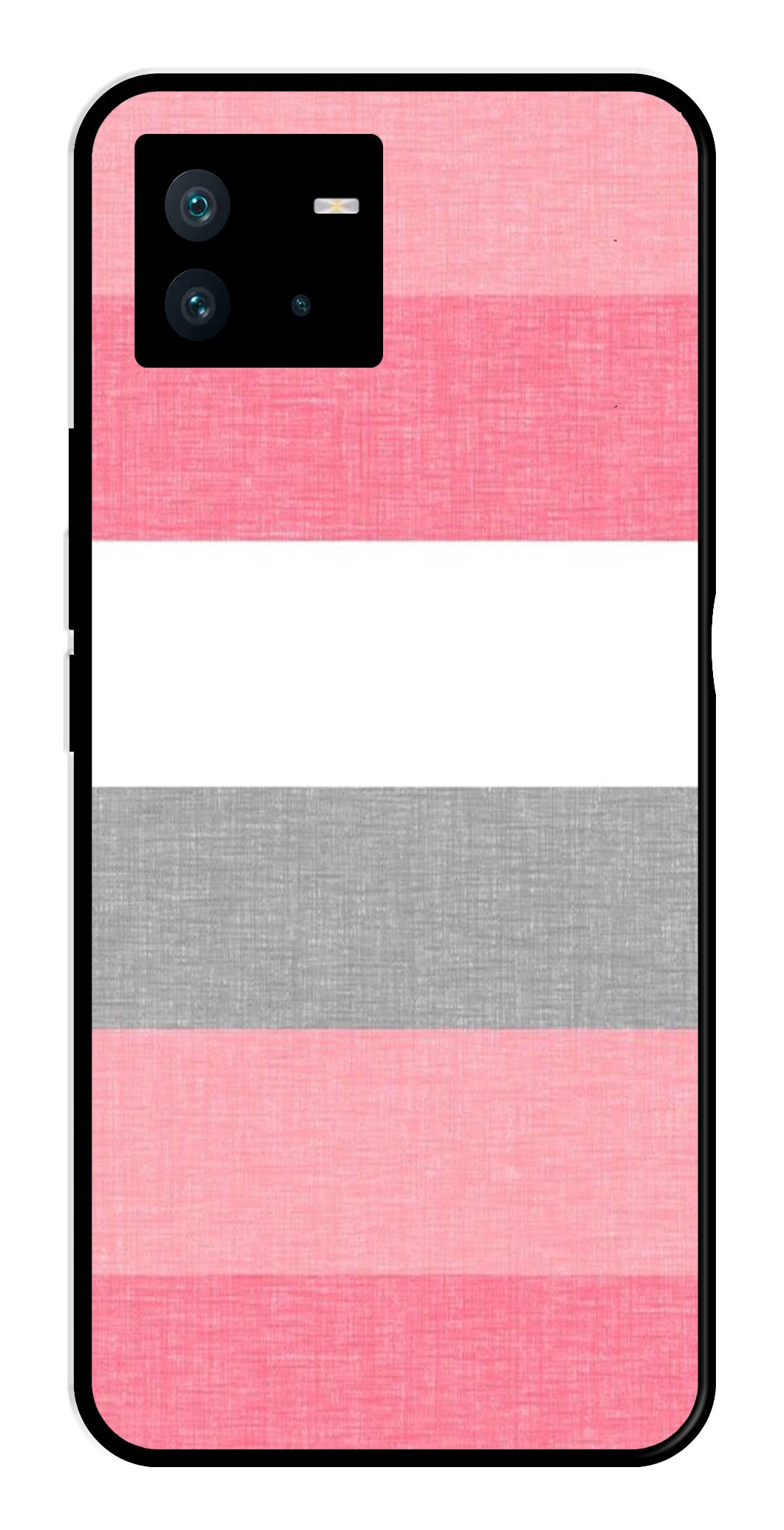 Pink Pattern Metal Mobile Case for iQOO Neo 6   (Design No -23)