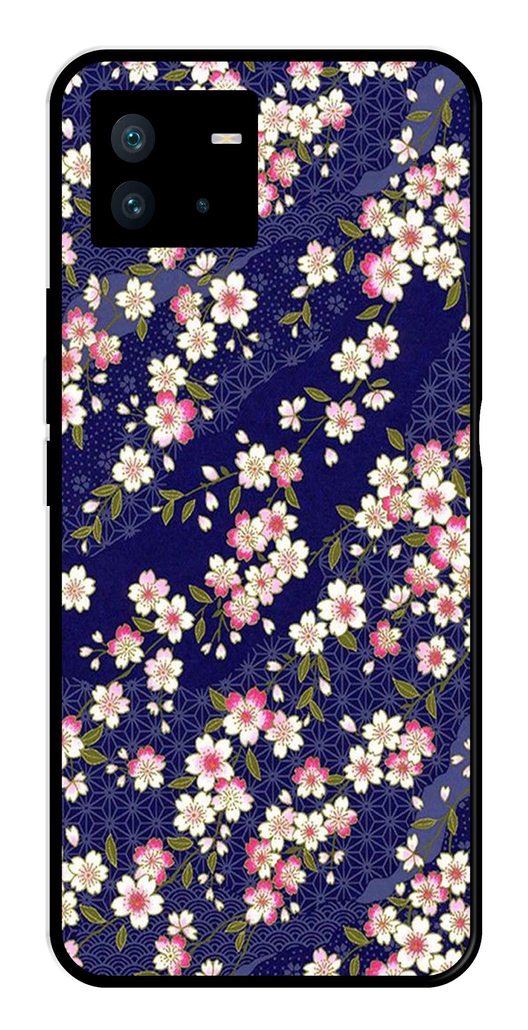 Flower Design Metal Mobile Case for iQOO Neo 6   (Design No -25)