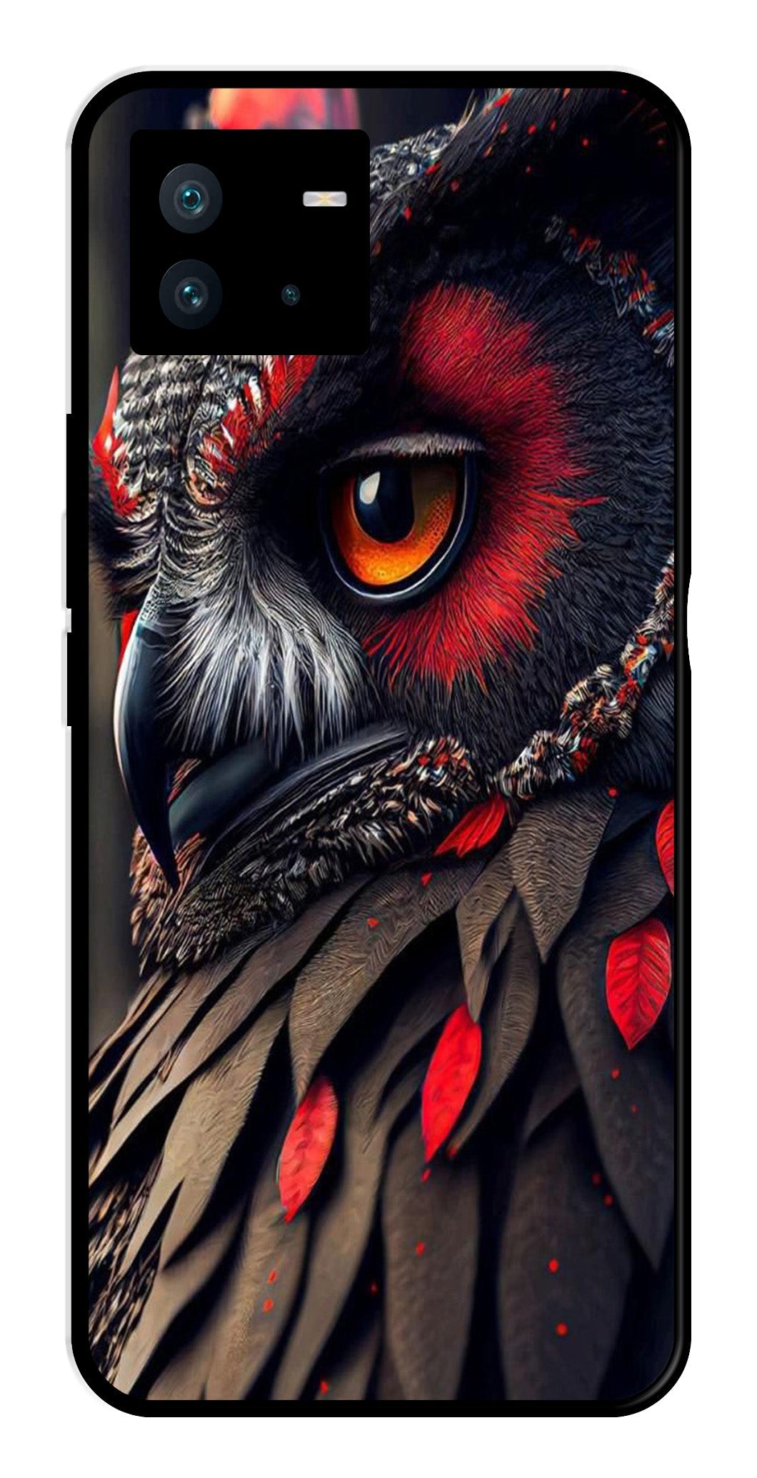 Owl Design Metal Mobile Case for iQOO Neo 6   (Design No -26)