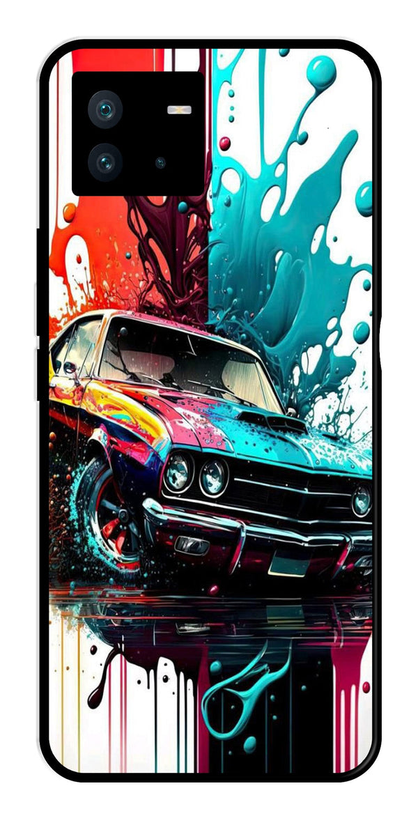 Vintage Car Metal Mobile Case for iQOO Neo 6   (Design No -29)