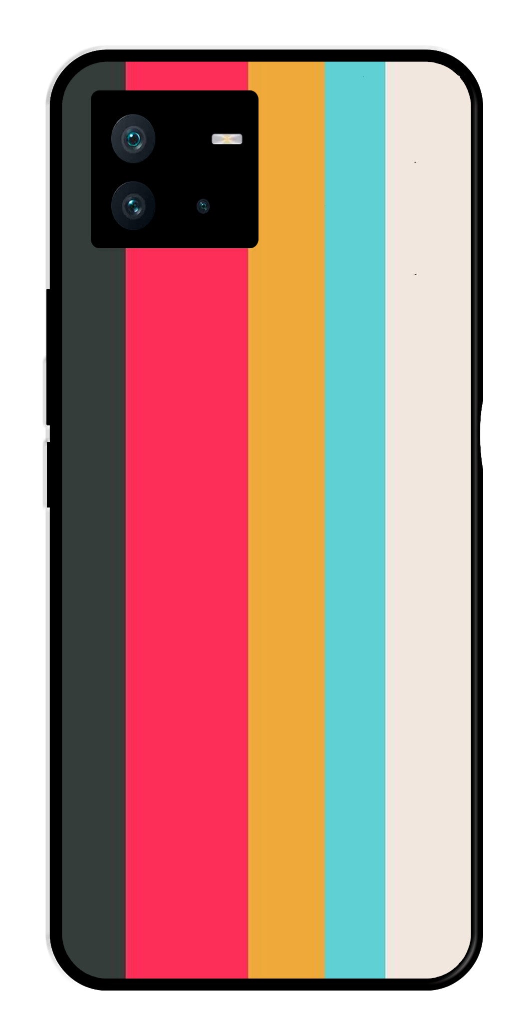 Muted Rainbow Metal Mobile Case for iQOO Neo 6   (Design No -31)