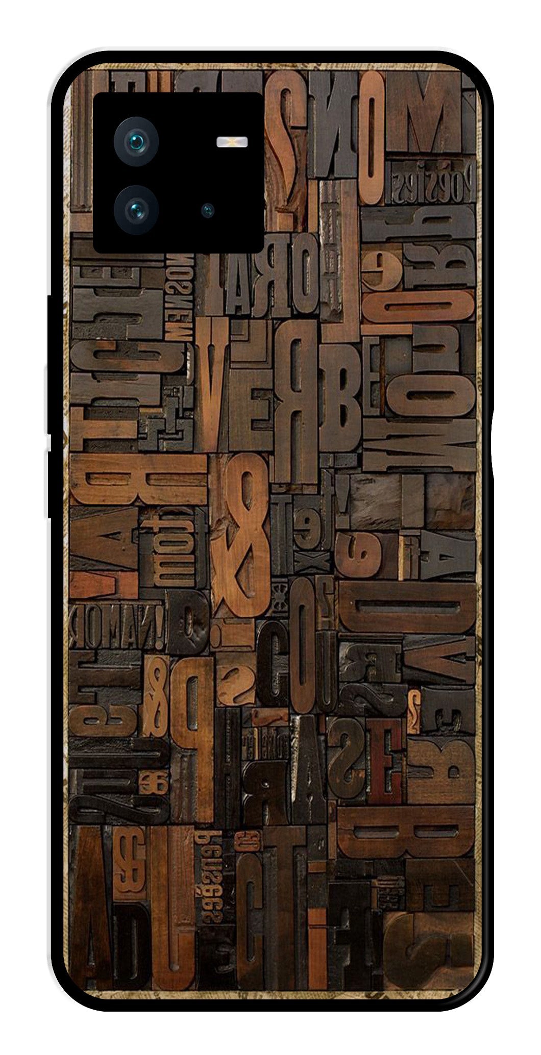 Alphabets Metal Mobile Case for iQOO Neo 6   (Design No -32)
