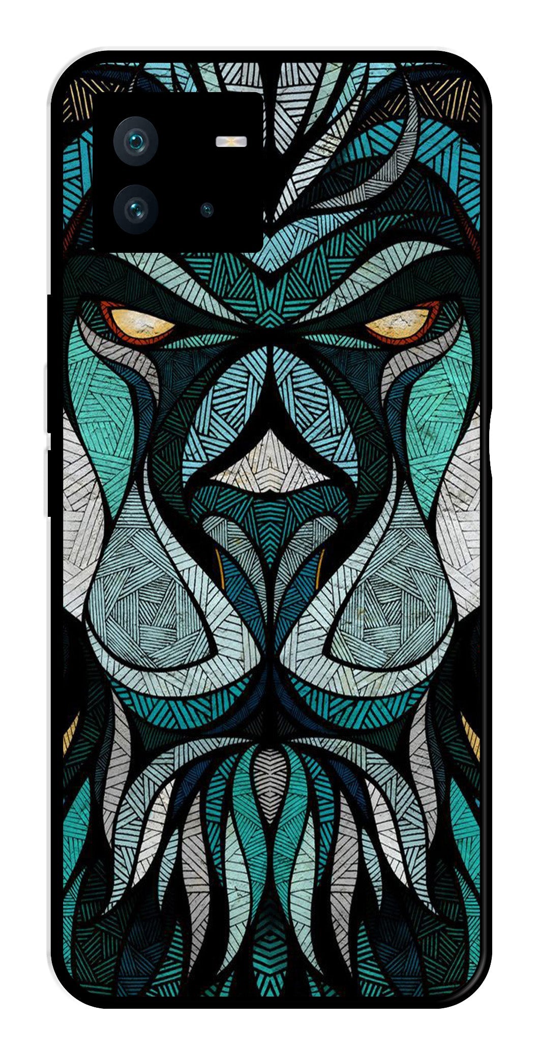 Lion Pattern Metal Mobile Case for iQOO Neo 6   (Design No -40)