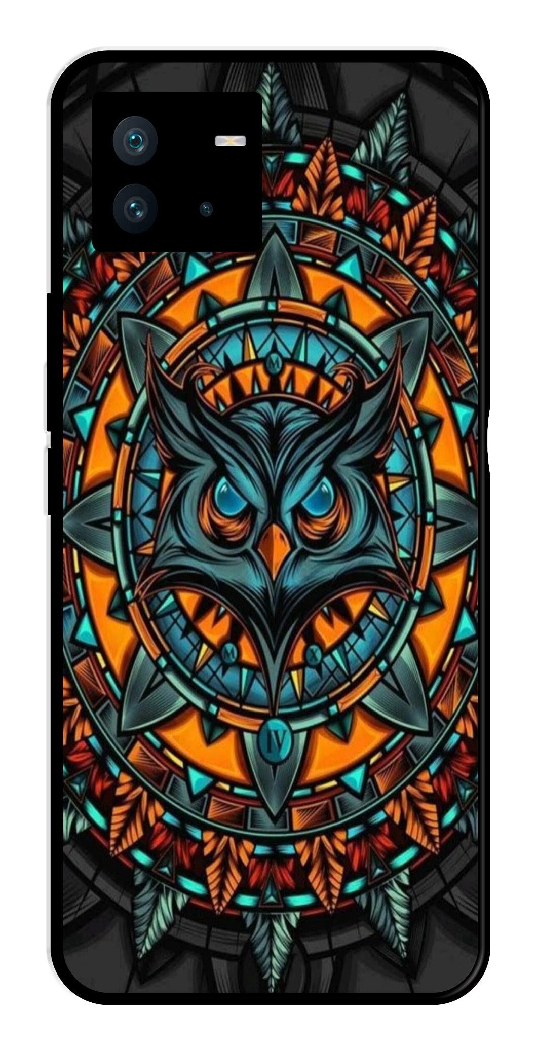 Owl Pattern Metal Mobile Case for iQOO Neo 6   (Design No -42)
