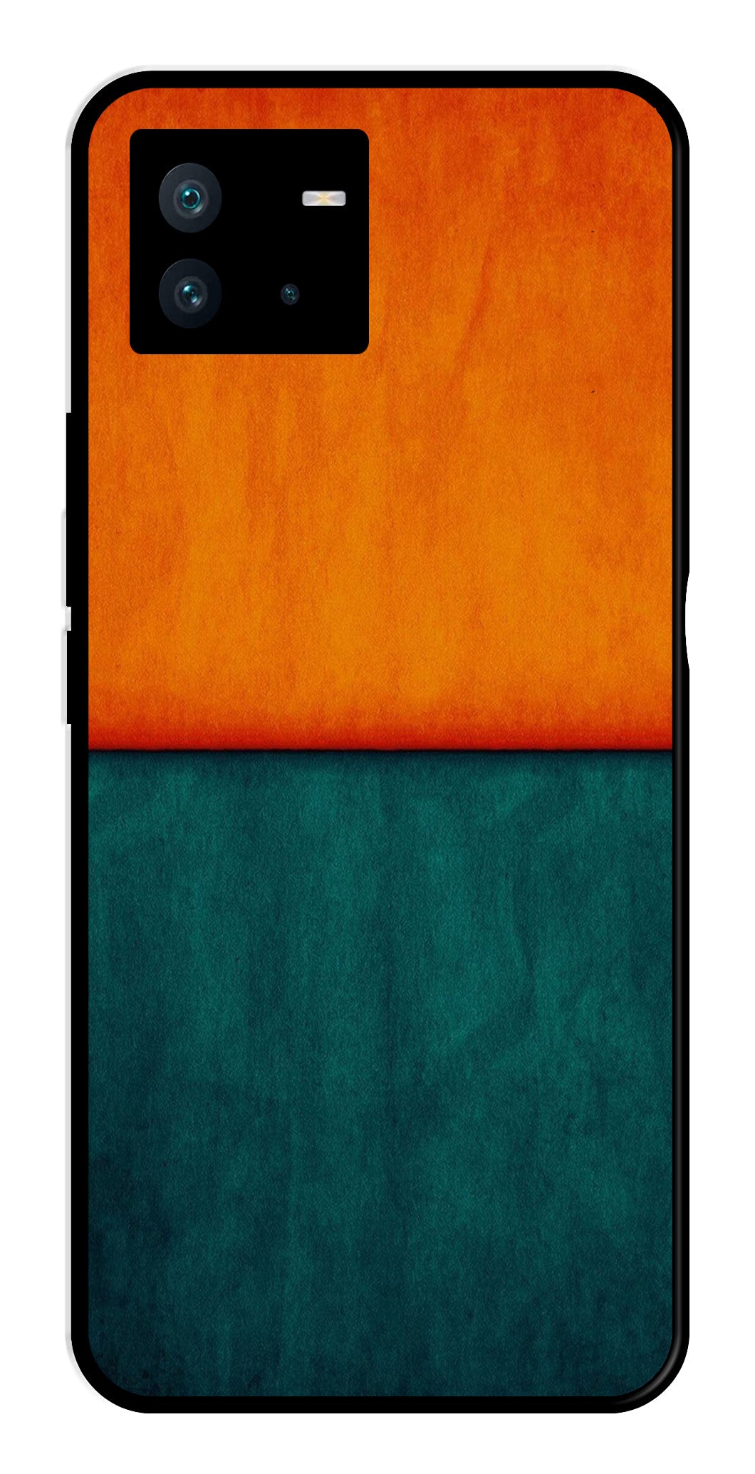 Orange Green Pattern Metal Mobile Case for iQOO Neo 6   (Design No -45)