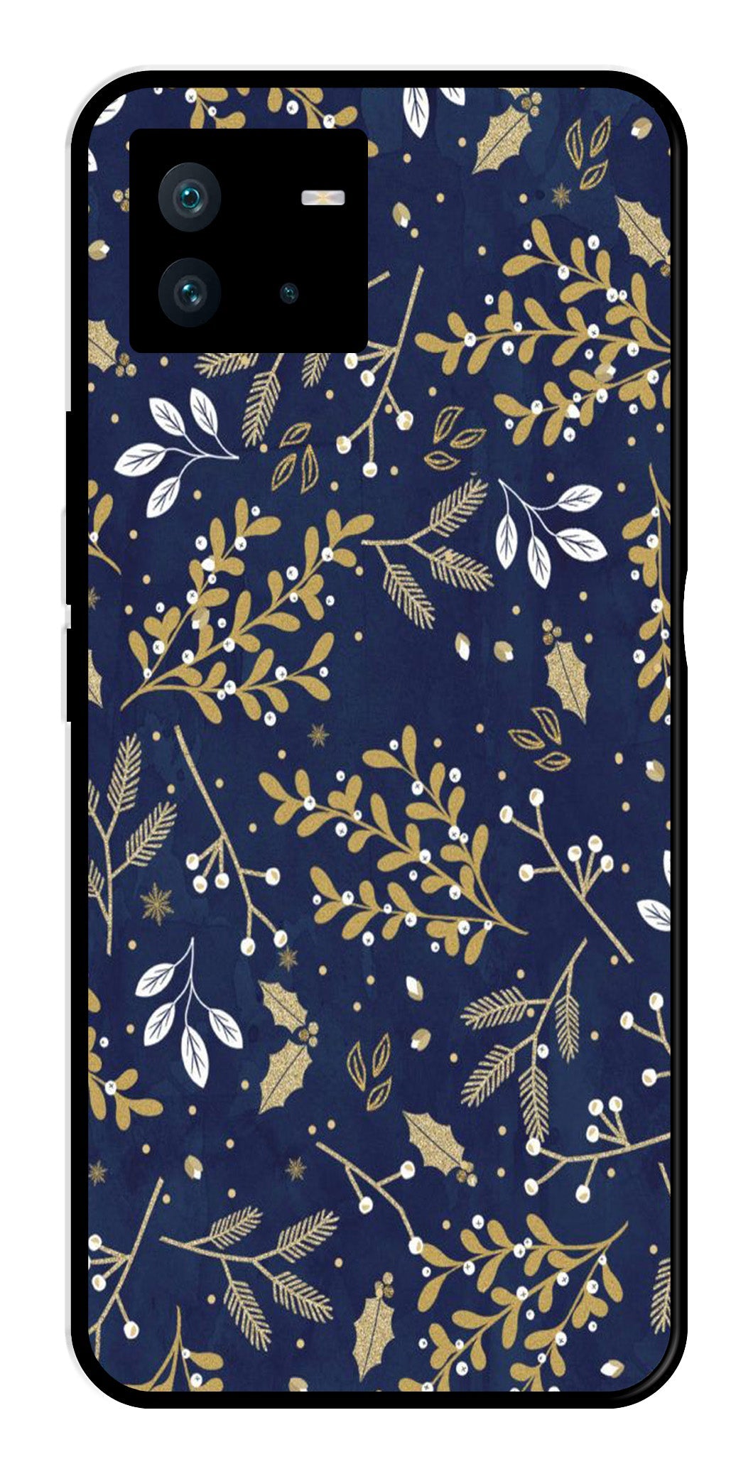 Floral Pattern  Metal Mobile Case for iQOO Neo 6   (Design No -52)