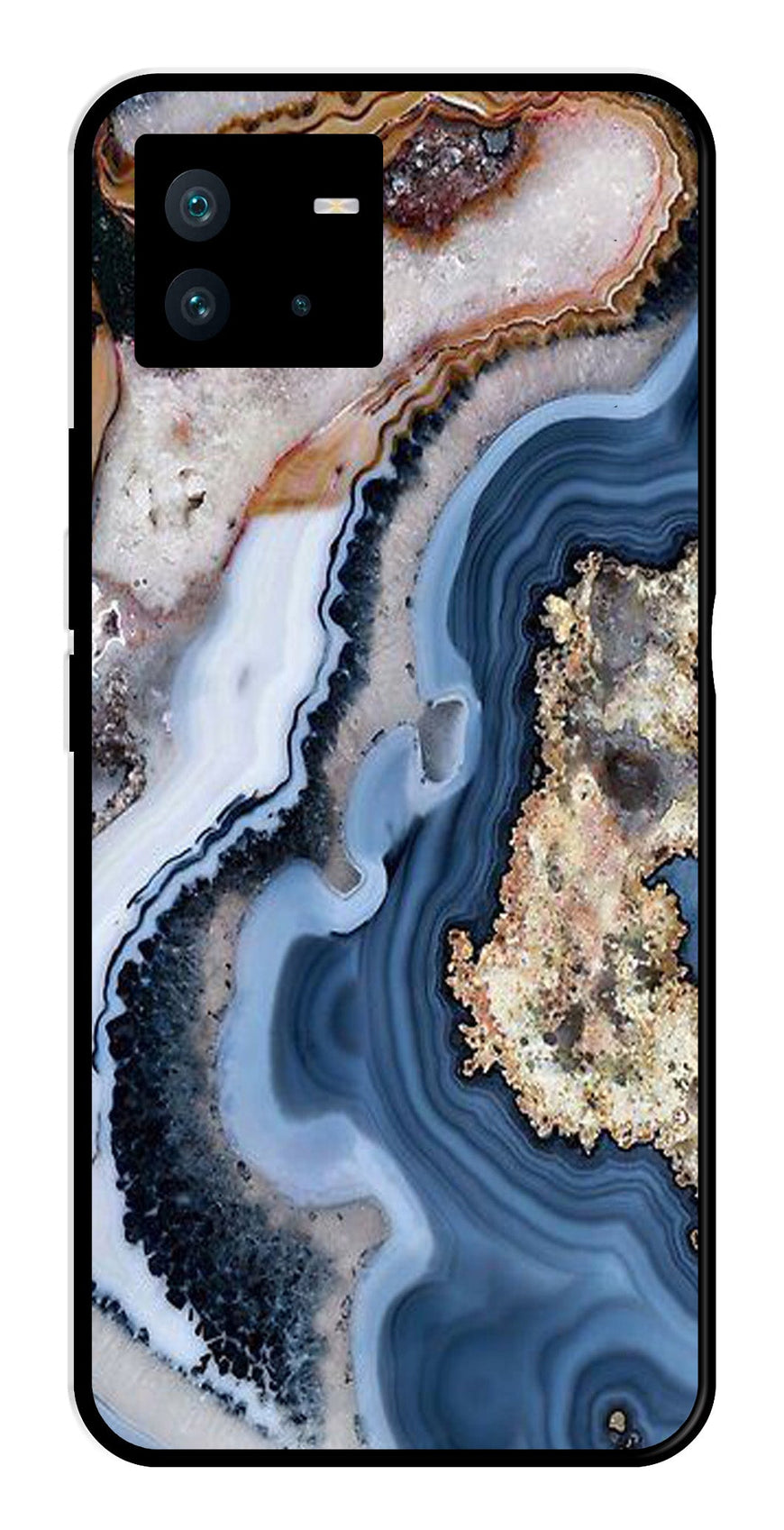 Marble Design Metal Mobile Case for iQOO Neo 6   (Design No -53)