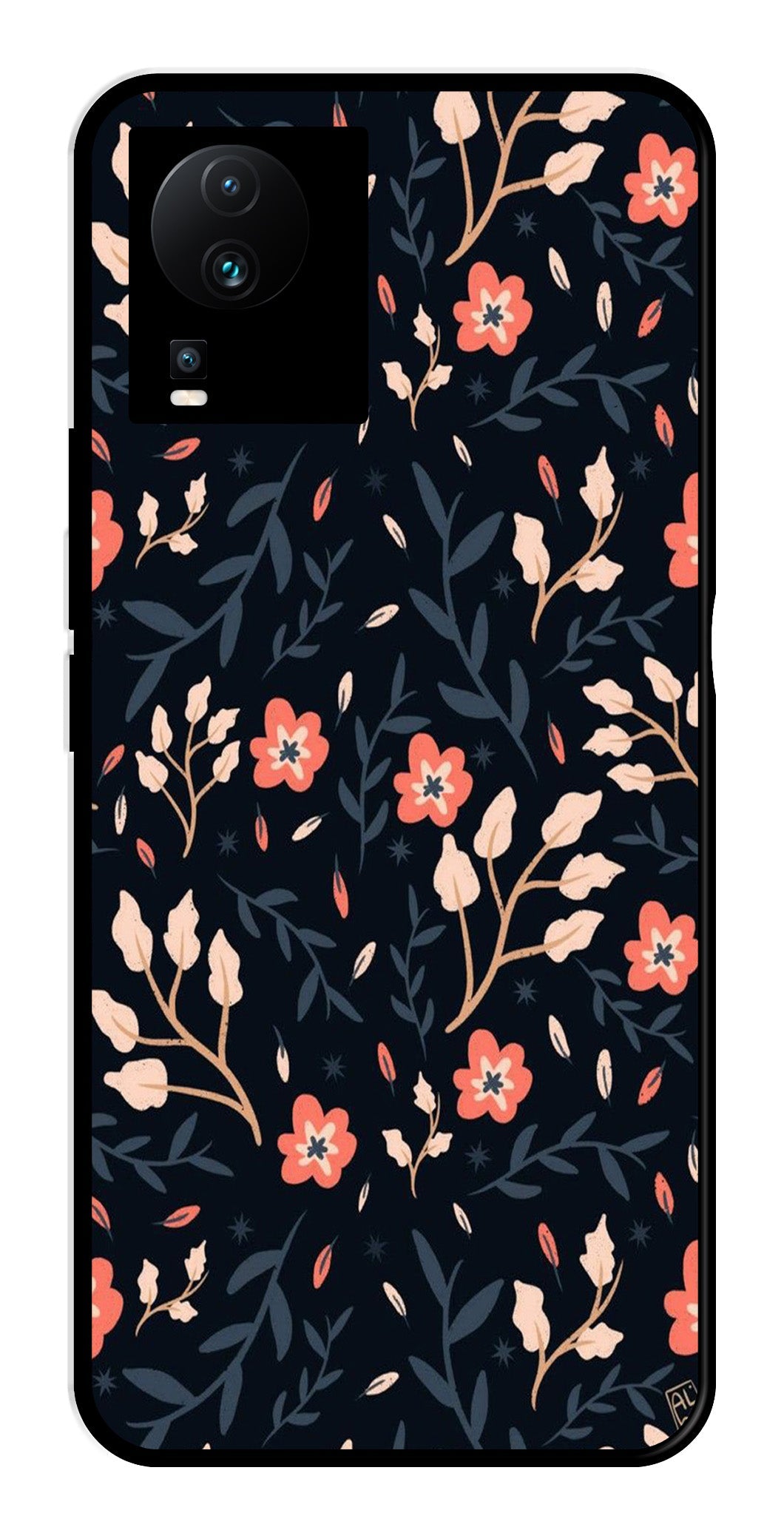 Floral Pattern Metal Mobile Case for iQOO Neo 7 Pro   (Design No -10)