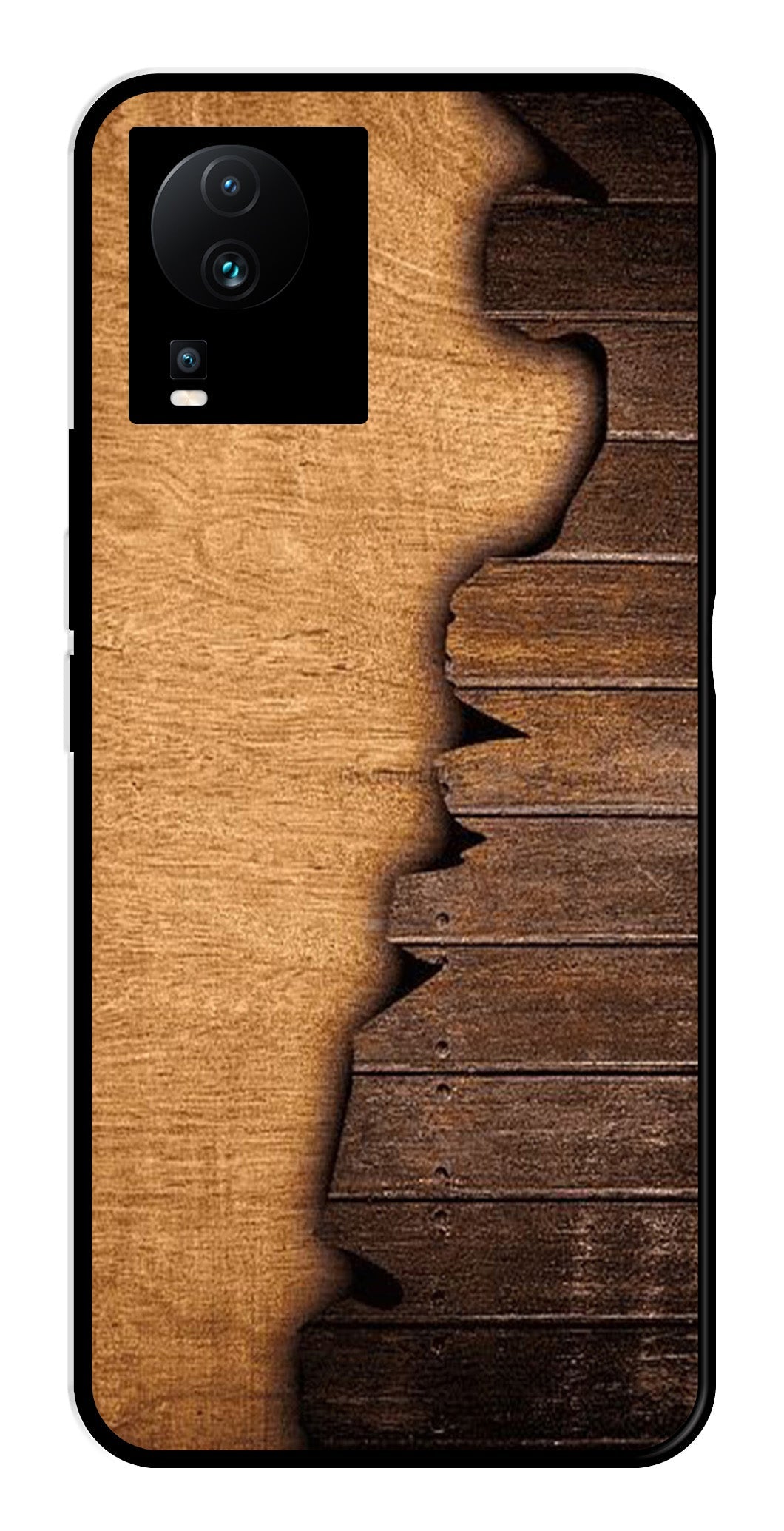 Wooden Design Metal Mobile Case for iQOO Neo 7 Pro   (Design No -13)