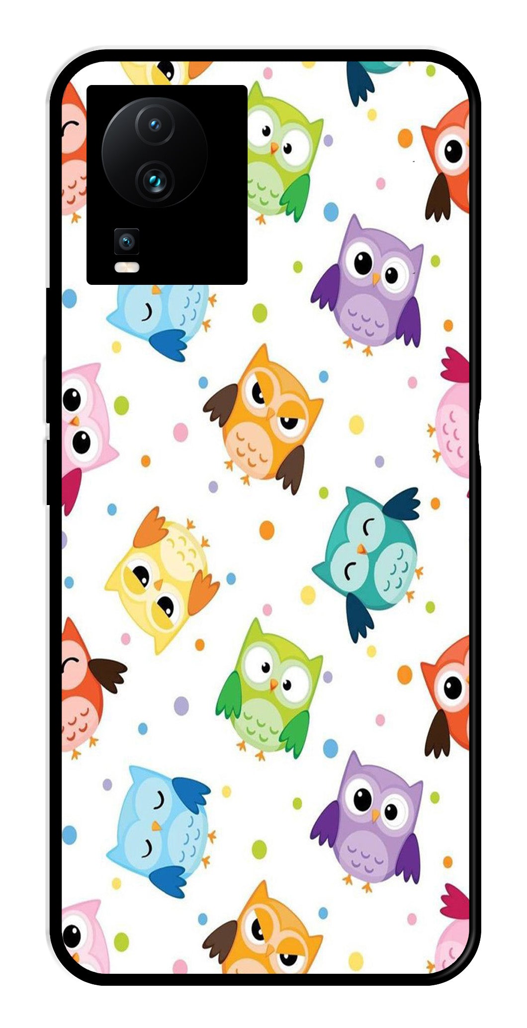 Owls Pattern Metal Mobile Case for iQOO Neo 7 Pro   (Design No -20)