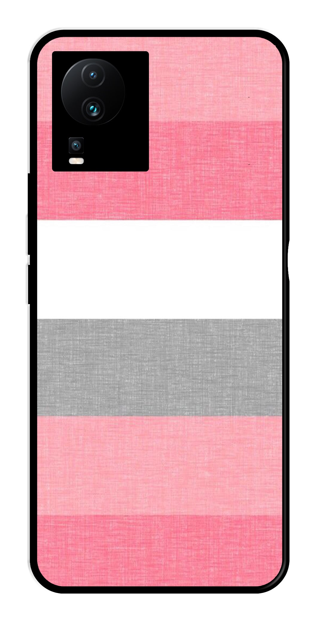 Pink Pattern Metal Mobile Case for iQOO Neo 7 Pro   (Design No -23)