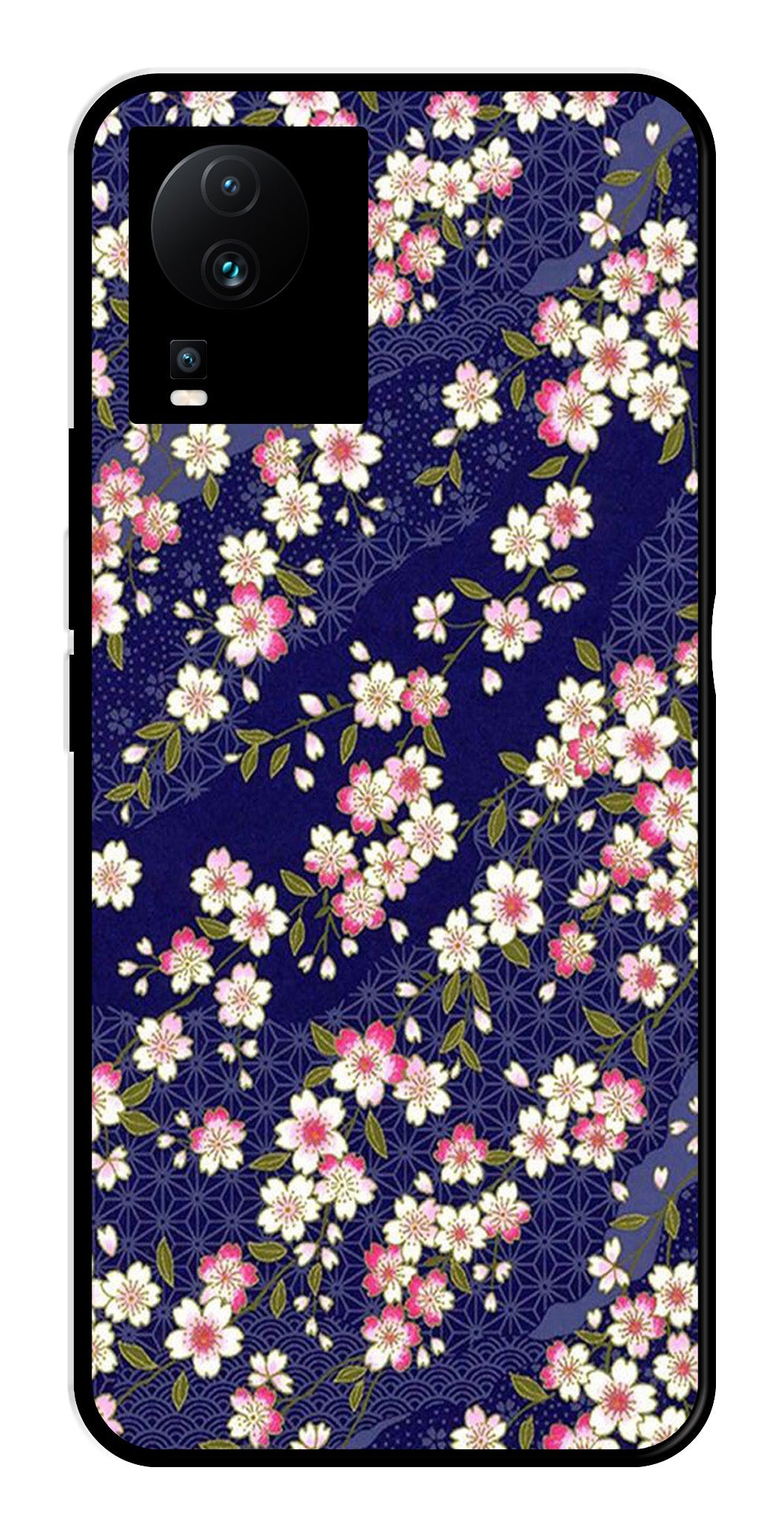 Flower Design Metal Mobile Case for iQOO Neo 7 Pro   (Design No -25)