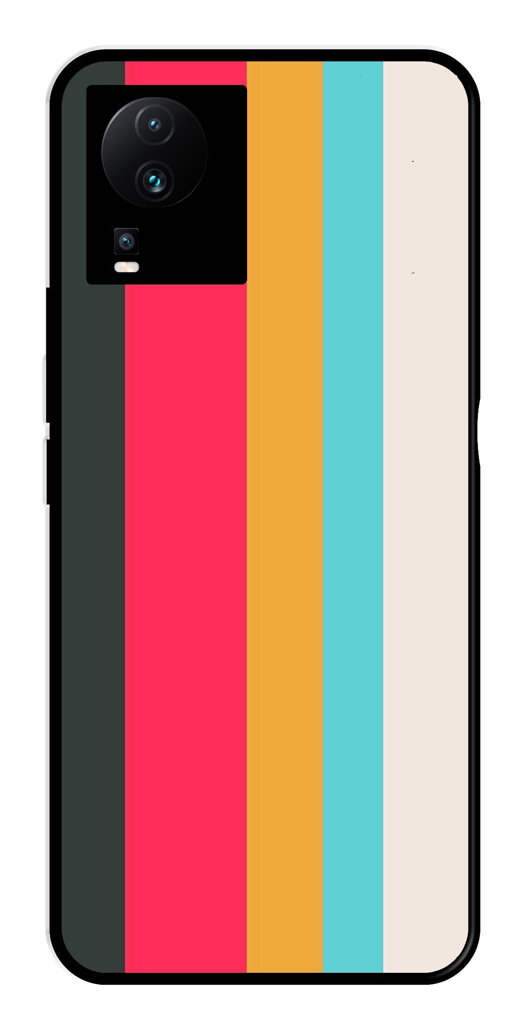 Muted Rainbow Metal Mobile Case for iQOO Neo 7 Pro   (Design No -31)