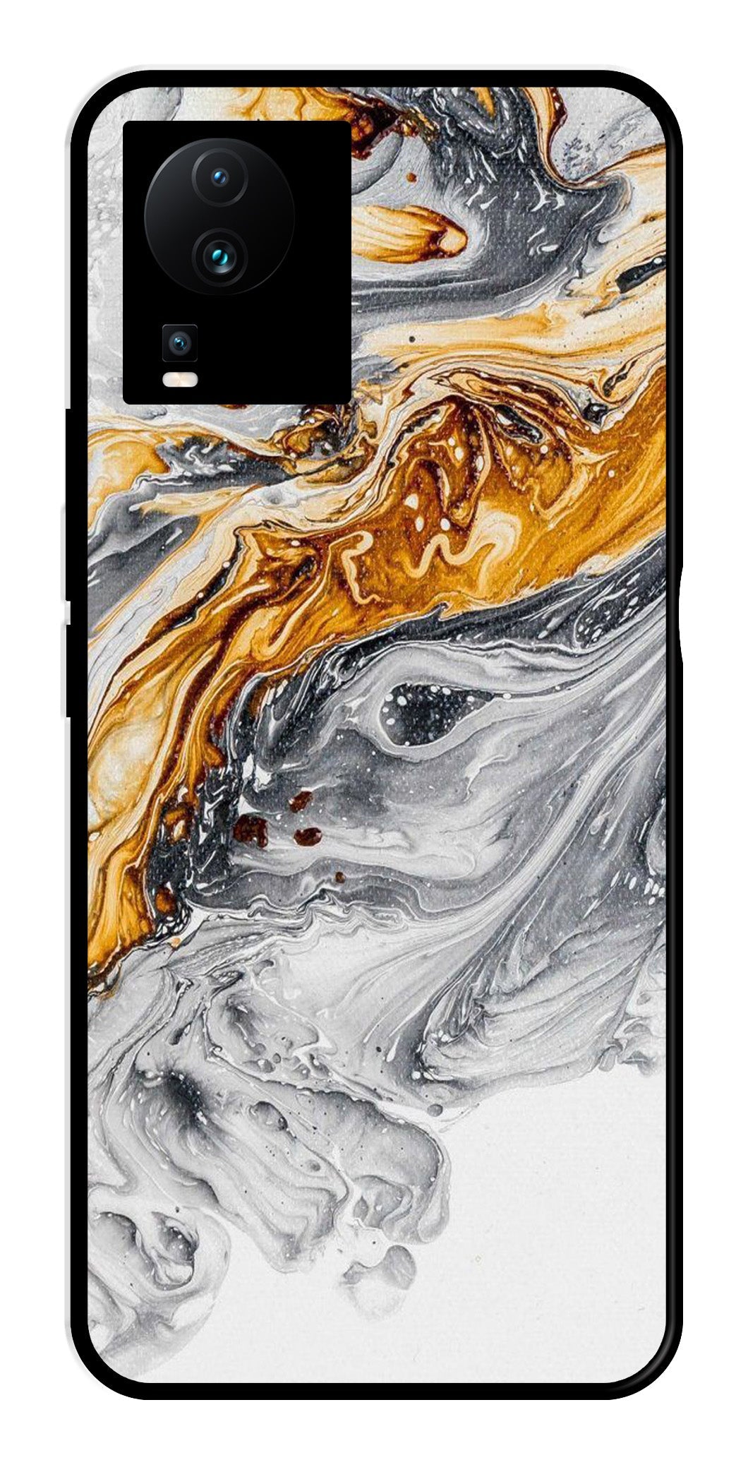 Marble Pattern Metal Mobile Case for iQOO Neo 7 Pro   (Design No -36)