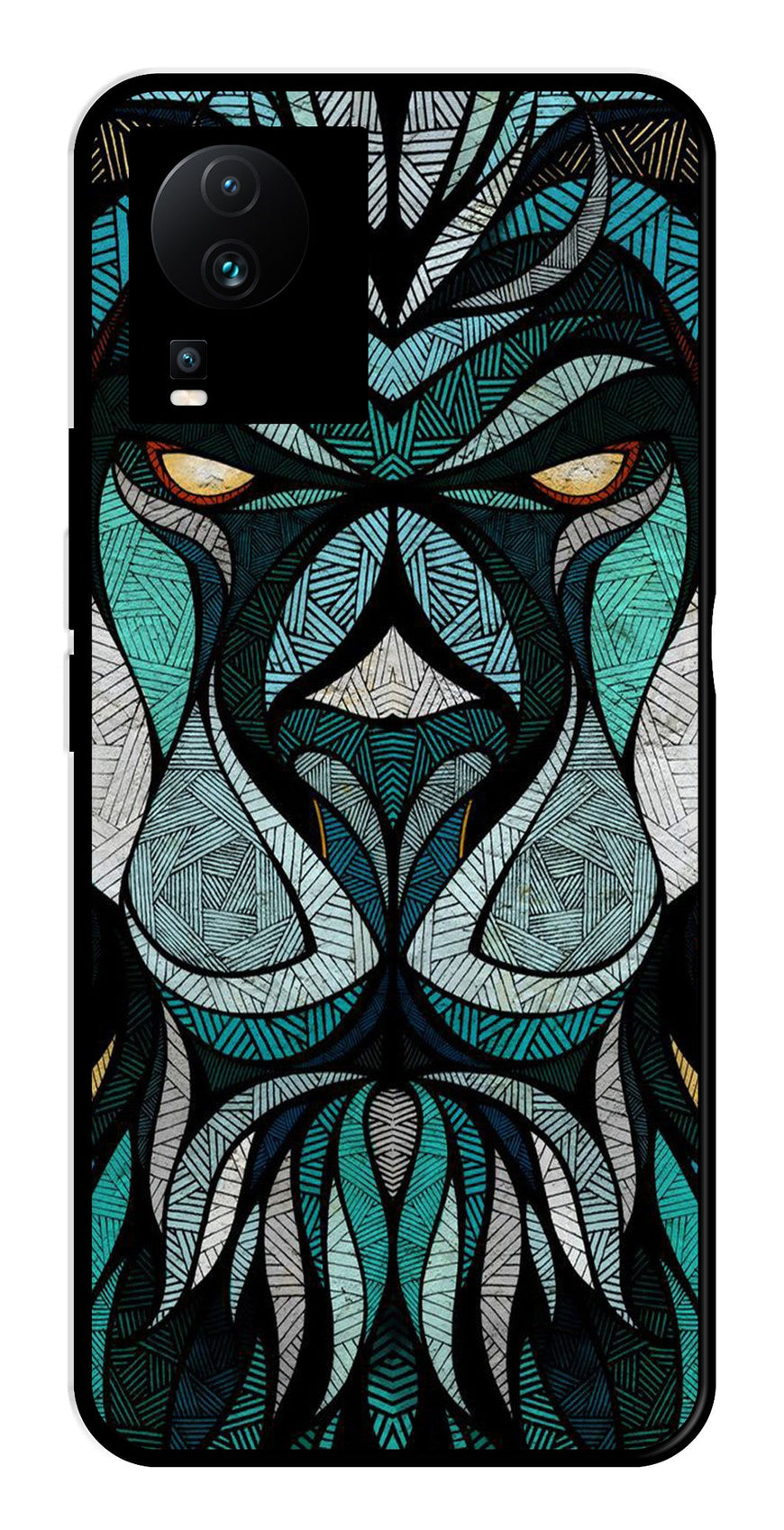 Lion Pattern Metal Mobile Case for iQOO Neo 7 Pro   (Design No -40)
