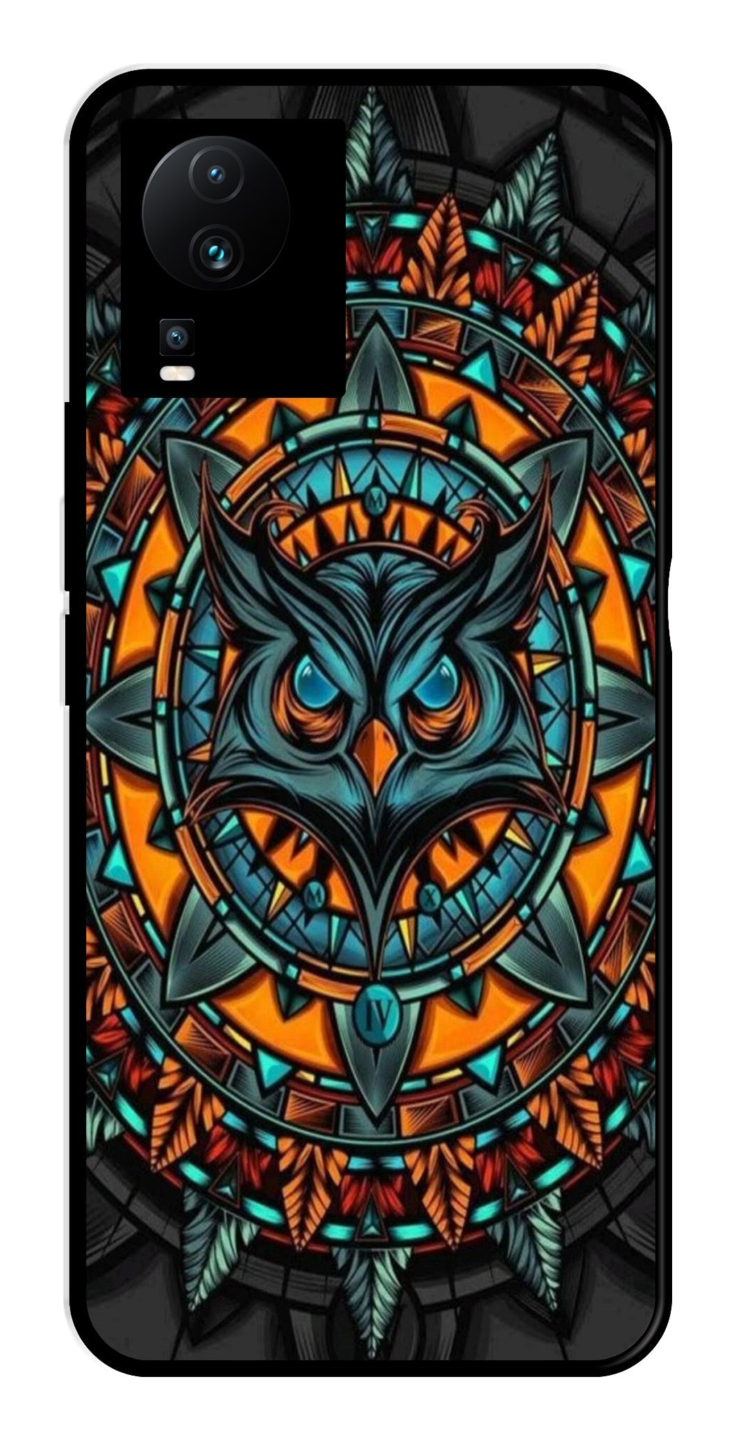 Owl Pattern Metal Mobile Case for iQOO Neo 7 Pro   (Design No -42)