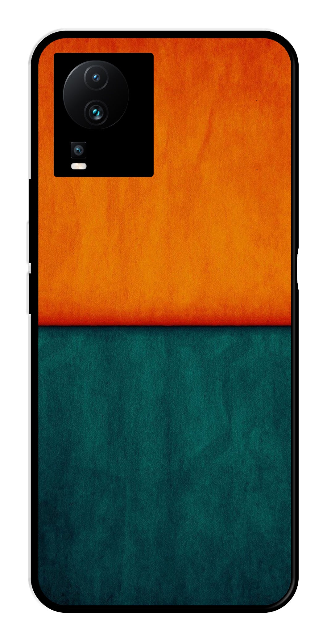 Orange Green Pattern Metal Mobile Case for iQOO Neo 7 Pro   (Design No -45)