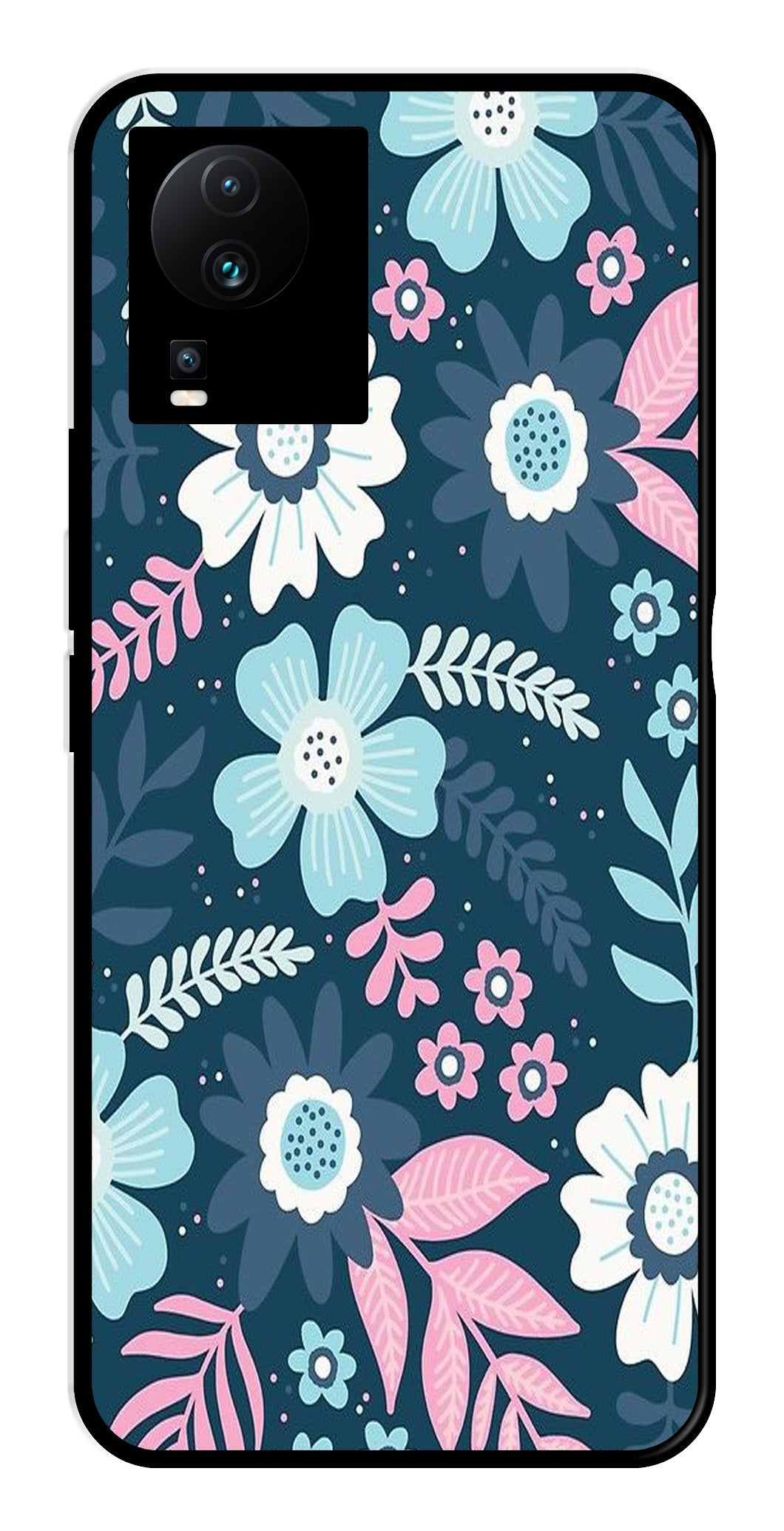 Flower Leaves Design Metal Mobile Case for iQOO Neo 7 Pro   (Design No -50)